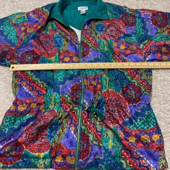 Vintage Lavon 90's Windbreaker Jacket Size Large Multi Color Golden Girls - Picture 3 of 11